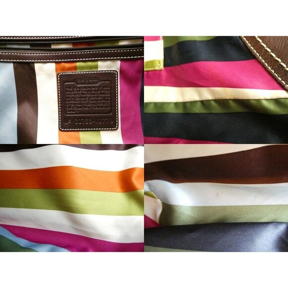 Coach Cream Chalk Brown Canvas Shoulder Bag Tote 10779 - Picture 16 of 16